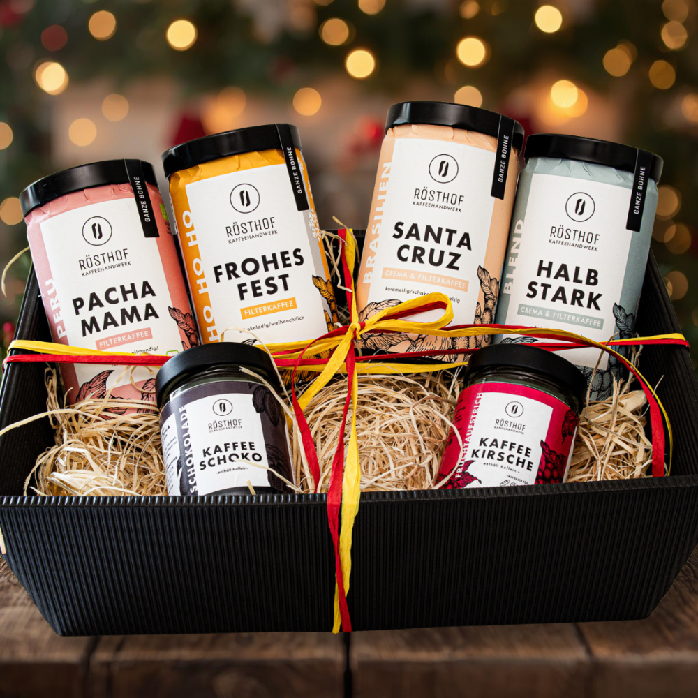 Großer weihnachtlicher Geschenkkorb Filterkaffee