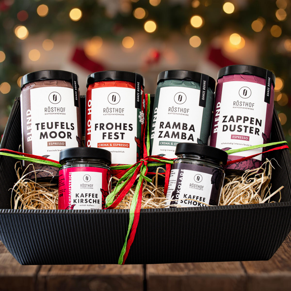 Großer weihnachtlicher Geschenkkorb Espresso